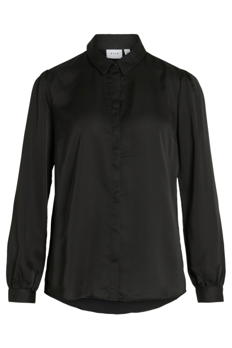 Vila viellette satin l/s shirt - noos
